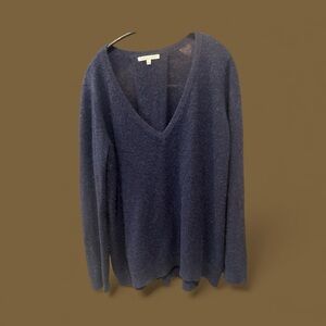 Rebecca Minkoff Deep Blue V-Neck Cashmere Sweater